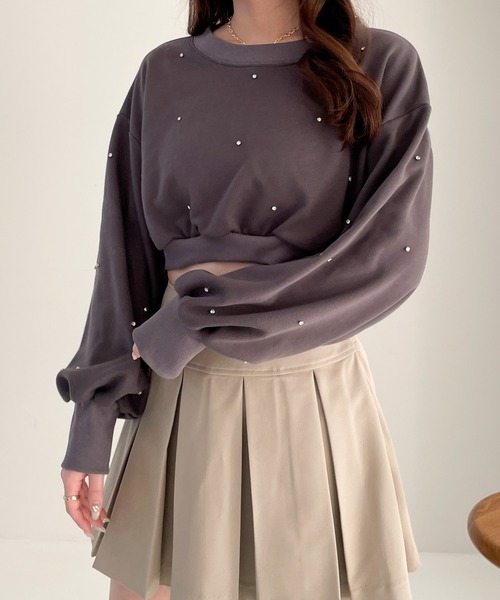 Heather（ヘザー）の「ビジューショート裏毛スウェット　105334（スウェット・レディース・ピンク/ホワイト/グレー・FREE）」の18枚目の写真