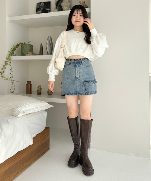 Heather（ヘザー）の「ビジューショート裏毛スウェット　105334（スウェット・レディース・ピンク/ホワイト/グレー・FREE）」の15枚目の写真