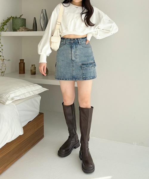 Heather（ヘザー）の「ビジューショート裏毛スウェット　105334（スウェット・レディース・ピンク/ホワイト/グレー・FREE）」の16枚目の写真