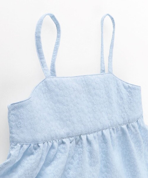 BRANSHES（ブランシェス）の「ポコポコジャガードブラウス（キャミソール・キッズ・アイボリー/ブルー・120/110/130/150/100/90/140）」の3枚目の写真