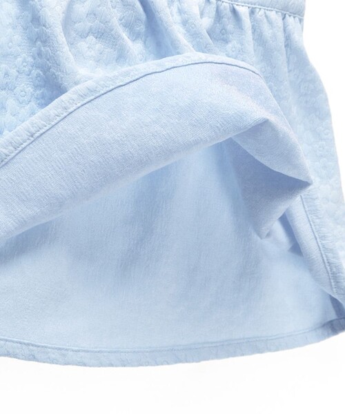 BRANSHES（ブランシェス）の「ポコポコジャガードブラウス（キャミソール・キッズ・アイボリー/ブルー・120/110/130/150/100/90/140）」の5枚目の写真