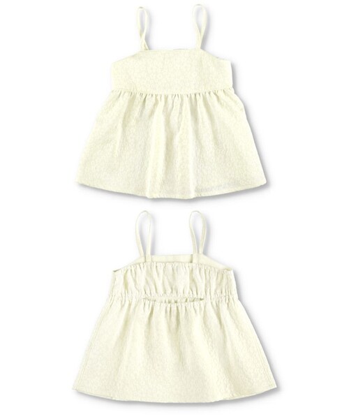 BRANSHES（ブランシェス）の「ポコポコジャガードブラウス（キャミソール・キッズ・アイボリー/ブルー・120/110/130/150/100/90/140）」の10枚目の写真