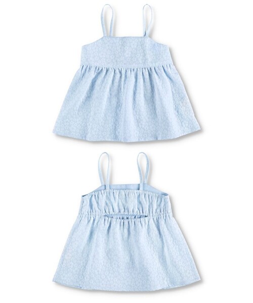 BRANSHES（ブランシェス）の「ポコポコジャガードブラウス（キャミソール・キッズ・アイボリー/ブルー・120/110/130/150/100/90/140）」の13枚目の写真