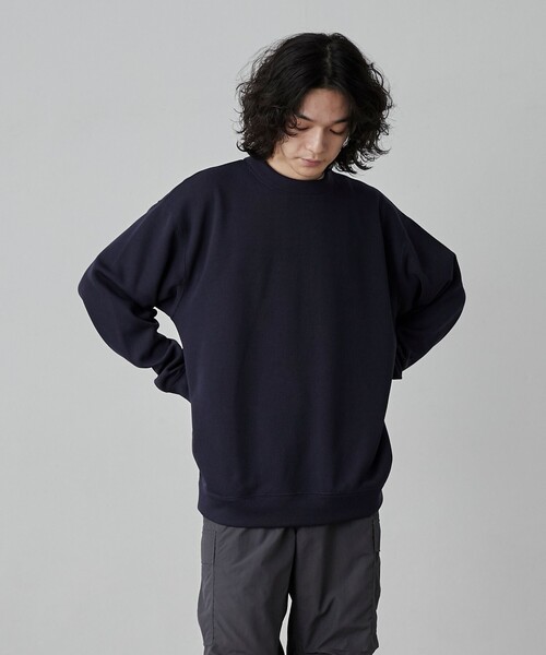 coen（コーエン）の「【RIB TECHシリーズ】リブ編みライトクルーネック（スウェット・メンズ・ブラック/ネイビー/オフホワイト/ベージュ・S/M/L/XL）」の14枚目の写真