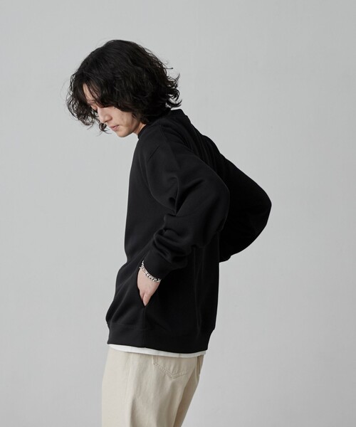 coen（コーエン）の「【RIB TECHシリーズ】リブ編みライトクルーネック（スウェット・メンズ・ブラック/ネイビー/オフホワイト/ベージュ・S/M/L/XL）」の21枚目の写真