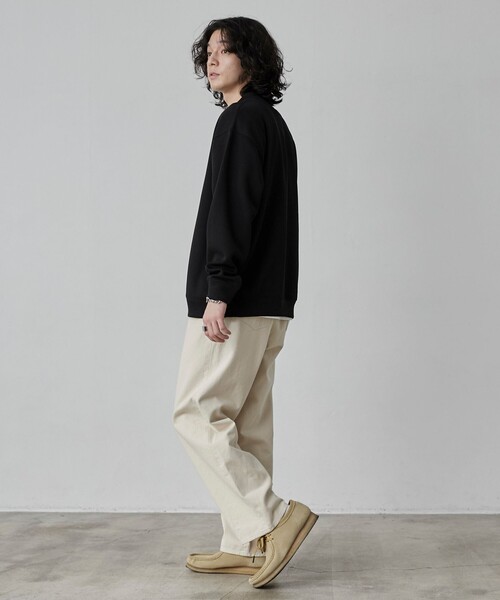 coen（コーエン）の「【RIB TECHシリーズ】リブ編みライトクルーネック（スウェット・メンズ・ブラック/ネイビー/オフホワイト/ベージュ・S/M/L/XL）」の22枚目の写真