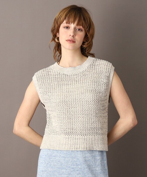 DRESSTERIOR(ドレステリア)の「◆【大人カジュアル/レイヤード】テープヤーンショートニットプルオーバー(ベスト・レディース・グリーン/オフホワイト・34/36/38)」の19枚目の写真