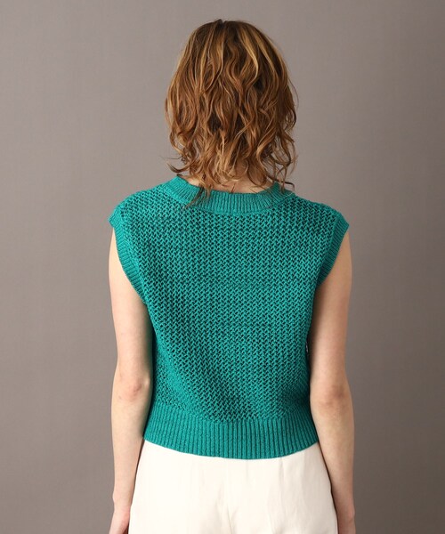 DRESSTERIOR(ドレステリア)の「◆【大人カジュアル/レイヤード】テープヤーンショートニットプルオーバー(ベスト・レディース・グリーン/オフホワイト・34/36/38)」の17枚目の写真