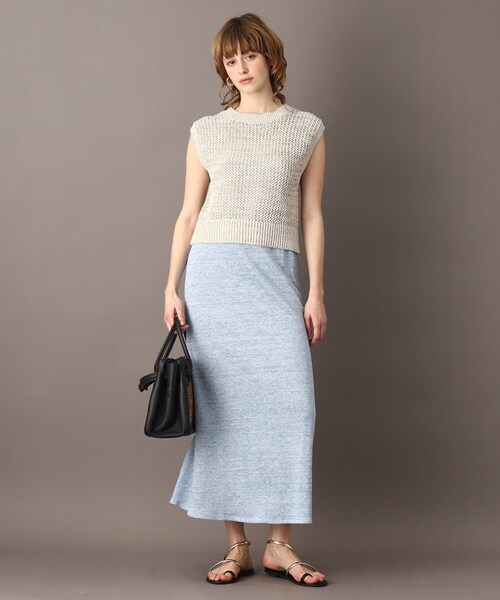 DRESSTERIOR(ドレステリア)の「◆【大人カジュアル/レイヤード】テープヤーンショートニットプルオーバー(ベスト・レディース・グリーン/オフホワイト・34/36/38)」の10枚目の写真