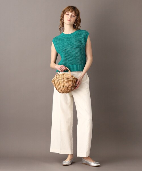 DRESSTERIOR(ドレステリア)の「◆【大人カジュアル/レイヤード】テープヤーンショートニットプルオーバー(ベスト・レディース・グリーン/オフホワイト・34/36/38)」の11枚目の写真