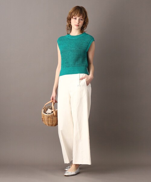 DRESSTERIOR(ドレステリア)の「◆【大人カジュアル/レイヤード】テープヤーンショートニットプルオーバー(ベスト・レディース・グリーン/オフホワイト・34/36/38)」の12枚目の写真