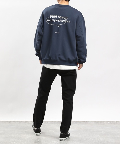 GLOBAL WORK Smile Seed Store（グローバルワーク スマイルシードストア）の「ドライ裏毛プリントプルオーバー/984044（スウェット・メンズ・ネイビー/ブラック/オフホワイト・X-LARGE/SMALL/LARGE/MEDIUM）」の21枚目の写真