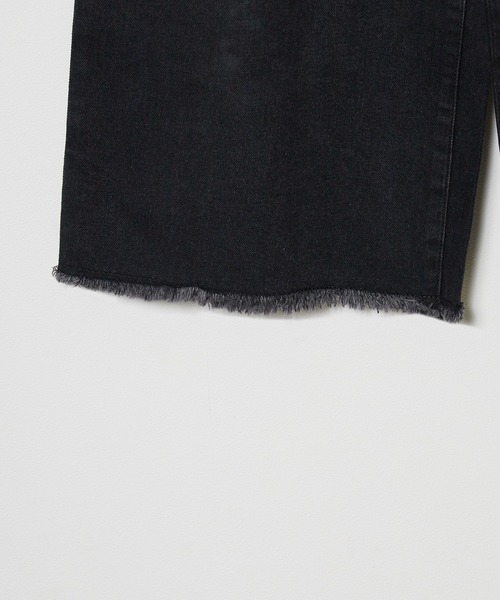 ROOPTOKYO(ループトウキョウ)の「ヴィンテージ風 ルーズワイドバギーデニム フリンジデザイン ユニセックス(デニムパンツ・メンズ・チャコールグレー/ブラック・L/M/S)」の6枚目の写真