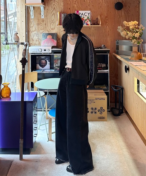 ROOPTOKYO(ループトウキョウ)の「ヴィンテージ風 ルーズワイドバギーデニム フリンジデザイン ユニセックス(デニムパンツ・メンズ・チャコールグレー/ブラック・L/M/S)」の22枚目の写真