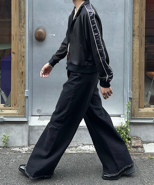 ROOPTOKYO(ループトウキョウ)の「ヴィンテージ風 ルーズワイドバギーデニム フリンジデザイン ユニセックス(デニムパンツ・メンズ・チャコールグレー/ブラック・L/M/S)」の16枚目の写真