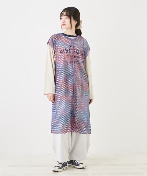 CUBE SUGAR(キューブシュガー)の「メッシュフレンチスリーブワンピース(ワンピース・レディース・ナチュラル/ブルー系その他/カーキ系/カーキ・M)」の18枚目の写真