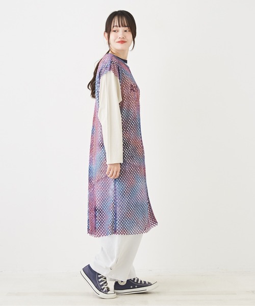 CUBE SUGAR(キューブシュガー)の「メッシュフレンチスリーブワンピース(ワンピース・レディース・ナチュラル/ブルー系その他/カーキ系/カーキ・M)」の19枚目の写真