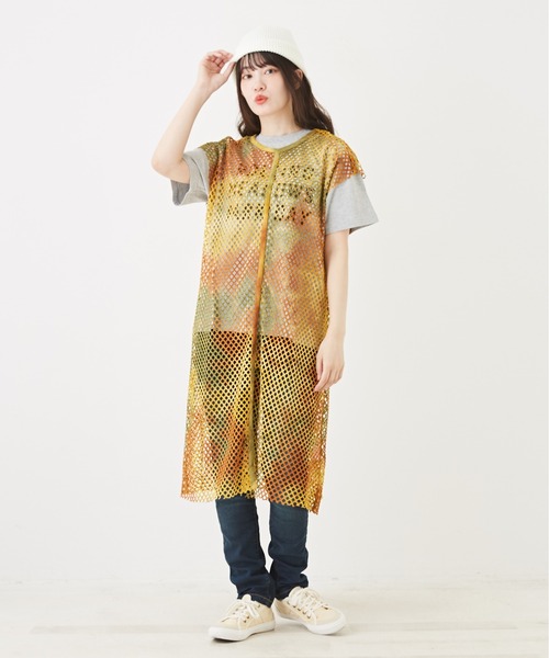 CUBE SUGAR(キューブシュガー)の「メッシュフレンチスリーブワンピース(ワンピース・レディース・ナチュラル/ブルー系その他/カーキ系/カーキ・M)」の21枚目の写真