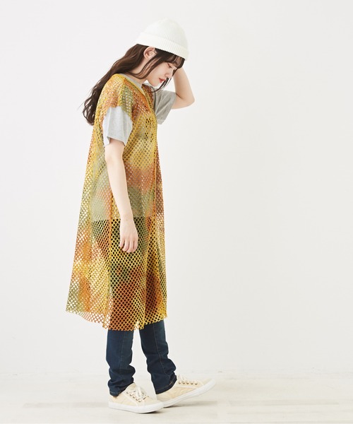 CUBE SUGAR(キューブシュガー)の「メッシュフレンチスリーブワンピース(ワンピース・レディース・ナチュラル/ブルー系その他/カーキ系/カーキ・M)」の22枚目の写真