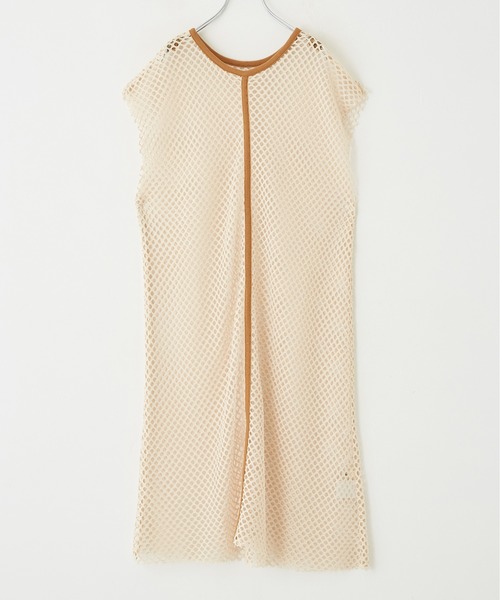 CUBE SUGAR(キューブシュガー)の「メッシュフレンチスリーブワンピース(ワンピース・レディース・ナチュラル/ブルー系その他/カーキ系/カーキ・M)」の7枚目の写真