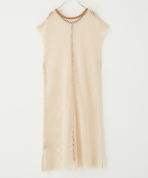 CUBE SUGAR(キューブシュガー)の「メッシュフレンチスリーブワンピース(ワンピース・レディース・ナチュラル/ブルー系その他/カーキ系/カーキ・M)」の8枚目の写真