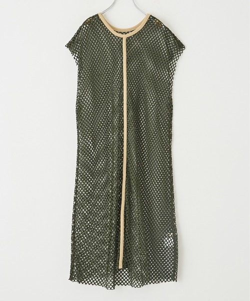 CUBE SUGAR(キューブシュガー)の「メッシュフレンチスリーブワンピース(ワンピース・レディース・ナチュラル/ブルー系その他/カーキ系/カーキ・M)」の9枚目の写真