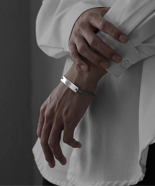 MinoriTY(マイノリティ)の「【MinoriTY】プレートスチールブレスレット メンズ ウィメンズ ユニセックス アクセサリー(ブレスレット・メンズ・シルバー・FREE)」の1枚目の写真