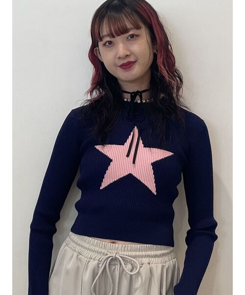 jouetie(ジュエティ)の「スターモチーフフィットニット(ニット/セーター・レディース・オフホワイト/ネイビー/ブラック・MEDIUM)」の22枚目の写真