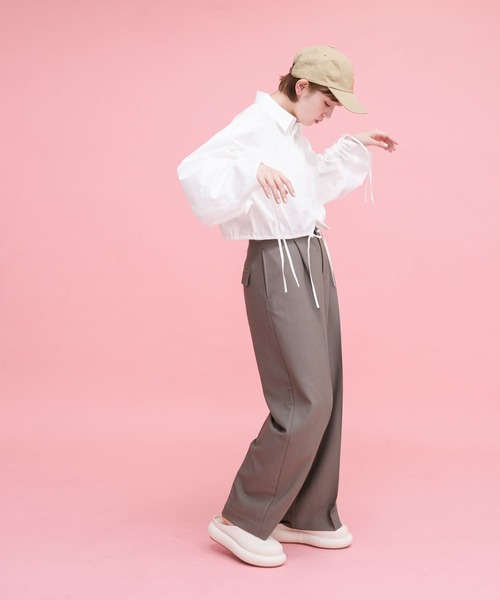 KBF(ケイビーエフ)の「ダブルドロストギャザースリーブシャツ(シャツ/ブラウス・レディース・オフホワイト/グリーン系その他/ブルー系その他・ONE)」の10枚目の写真