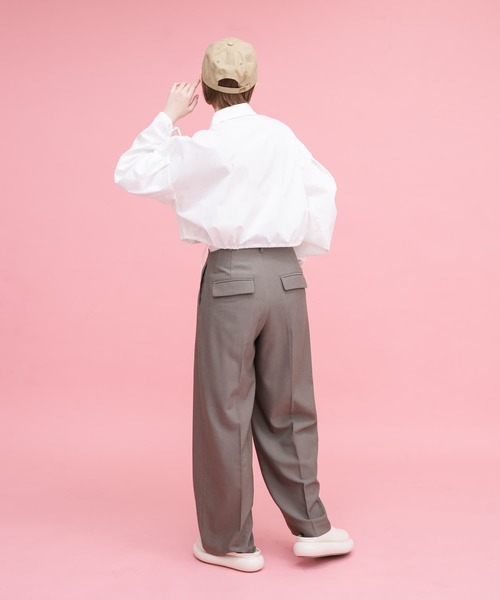 KBF(ケイビーエフ)の「ダブルドロストギャザースリーブシャツ(シャツ/ブラウス・レディース・オフホワイト/グリーン系その他/ブルー系その他・ONE)」の11枚目の写真