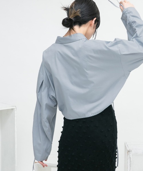 KBF(ケイビーエフ)の「ダブルドロストギャザースリーブシャツ(シャツ/ブラウス・レディース・オフホワイト/グリーン系その他/ブルー系その他・ONE)」の13枚目の写真