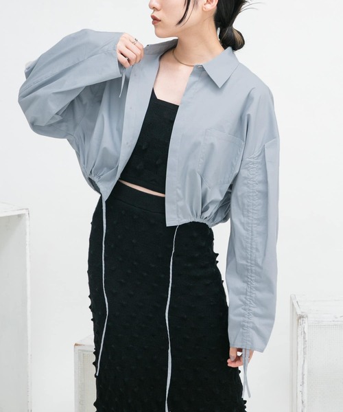 KBF(ケイビーエフ)の「ダブルドロストギャザースリーブシャツ(シャツ/ブラウス・レディース・オフホワイト/グリーン系その他/ブルー系その他・ONE)」の14枚目の写真