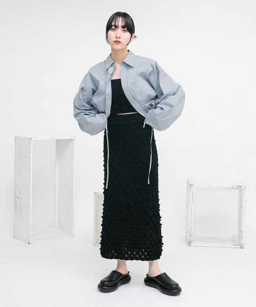 KBF(ケイビーエフ)の「ダブルドロストギャザースリーブシャツ(シャツ/ブラウス・レディース・オフホワイト/グリーン系その他/ブルー系その他・ONE)」の15枚目の写真