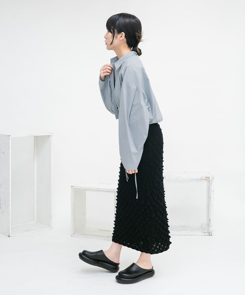 KBF(ケイビーエフ)の「ダブルドロストギャザースリーブシャツ(シャツ/ブラウス・レディース・オフホワイト/グリーン系その他/ブルー系その他・ONE)」の16枚目の写真