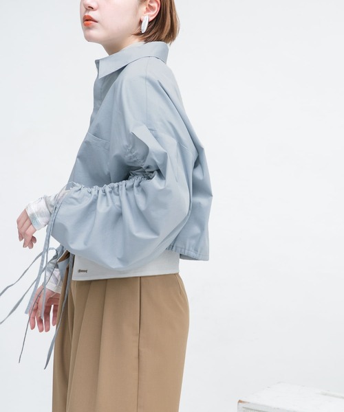 KBF(ケイビーエフ)の「ダブルドロストギャザースリーブシャツ(シャツ/ブラウス・レディース・オフホワイト/グリーン系その他/ブルー系その他・ONE)」の19枚目の写真