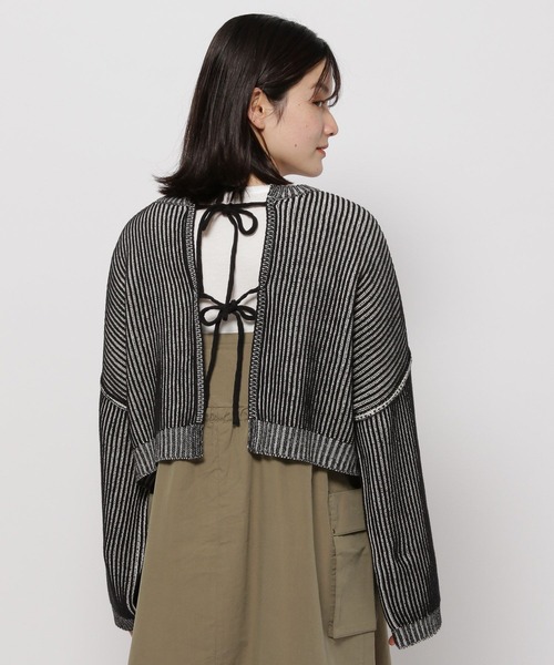 niko and...（ニコアンド）の「クロップド畔ニットプルオーバー（ニット/セーター・レディース・アイボリー/ブラック/イエロー・FREE）」の16枚目の写真