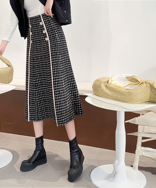 Miniministore(ミニミニストア)の「フレアスカートニットスカートハイウエスト(スカート・レディース・グレー/ライトベージュ/ブラック/ブラウン・FREE)」の6枚目の写真