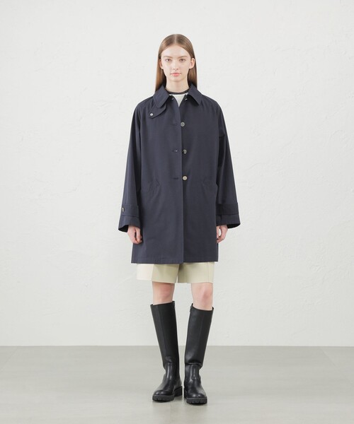 MACKINTOSH PHILOSOPHY(マッキントッシュ フィロソフィー)の「【WELBURY(ウェルベリー)】ポリエステルコットン(ステンカラーコート・レディース・ダークネイビー/ブルー系その他4・36/38)」の4枚目の写真