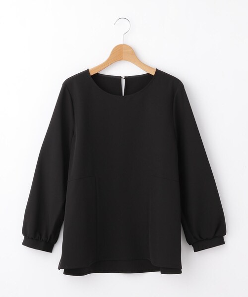 &Bridge(アンドブリッジ)の「【定番/セレモニー】ダブルクロスストレッチブラウス(シャツ/ブラウス・レディース・ブルー系その他/ブラック・02/03)」の1枚目の写真