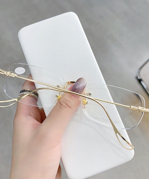 HALEY PESCA（ヘーリーペスカ）の「HALEY PESCA/スクエアレンズメガネ（メガネ・レディース・ゴールド/シルバー・FREE）」の4枚目の写真