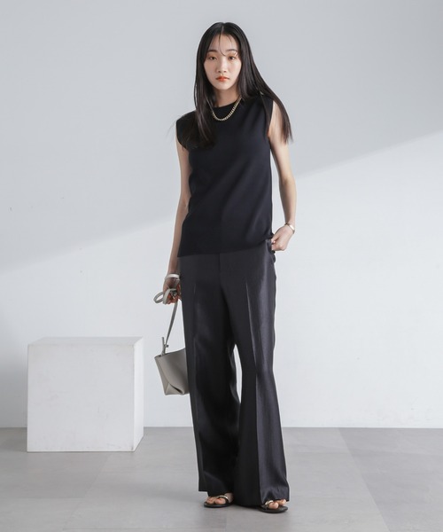 NANO universe（ナノユニバース）の「【追加生産】シャイニーサテンイージーパンツ（その他パンツ・レディース・ブラック/アイボリー/ライトブルー・FREE）」の9枚目の写真