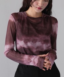 sheer marble layered tops