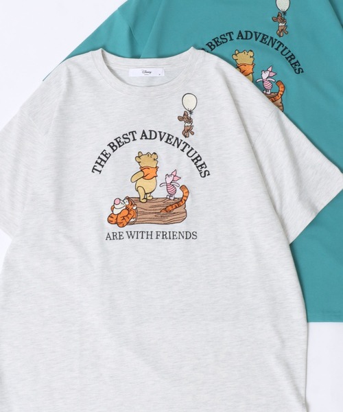 Disney(ディズニー)の「Disney /ディズニー ミッキー くまのプーさん 101匹わんちゃん サガラ刺繍 ラインストーン オーバーサイズBIG半袖Tシャツ(Tシャツ/カットソー・レディース・ライトグレー/イエロー系その他/ホワイト系その他/パープル/ミント/ブルー系その他/オフホワイト/グレー系その他/ピンク/ベージュ/マスタード/グリーン系その他/オートミール/イエロー/グリーン系その他2/ネイビー・M/L)」の6枚目の写真