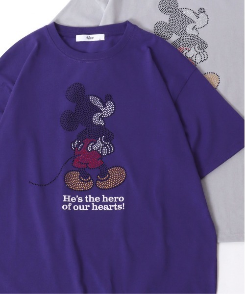 Disney(ディズニー)の「Disney /ディズニー ミッキー くまのプーさん 101匹わんちゃん サガラ刺繍 ラインストーン オーバーサイズBIG半袖Tシャツ(Tシャツ/カットソー・レディース・ライトグレー/イエロー系その他/ホワイト系その他/パープル/ミント/ブルー系その他/オフホワイト/グレー系その他/ピンク/ベージュ/マスタード/グリーン系その他/オートミール/イエロー/グリーン系その他2/ネイビー・M/L)」の12枚目の写真