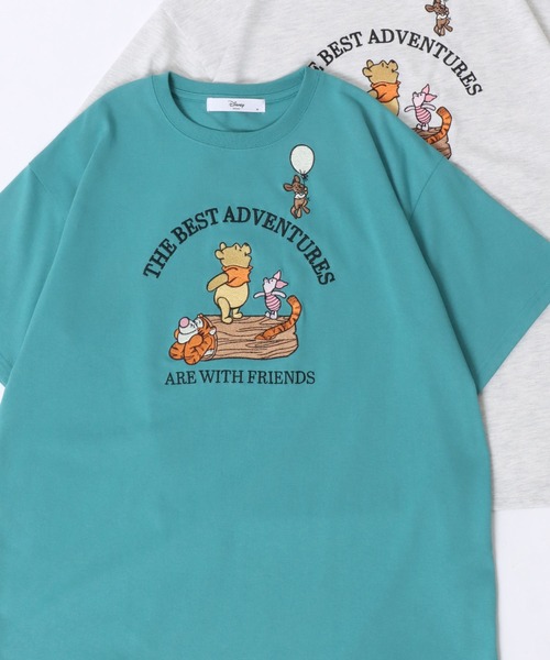 Disney(ディズニー)の「Disney /ディズニー ミッキー くまのプーさん 101匹わんちゃん サガラ刺繍 ラインストーン オーバーサイズBIG半袖Tシャツ(Tシャツ/カットソー・レディース・ライトグレー/イエロー系その他/ホワイト系その他/パープル/ミント/ブルー系その他/オフホワイト/グレー系その他/ピンク/ベージュ/マスタード/グリーン系その他/オートミール/イエロー/グリーン系その他2/ネイビー・M/L)」の9枚目の写真