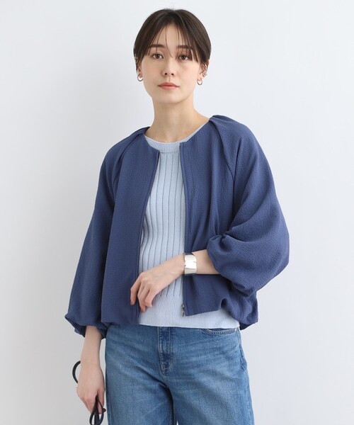 INDIVI(インディヴィ)の「◆【洗える/SETUP可能】バルーンスリーブ ブラウスブルゾン(ブルゾン・レディース・ネイビー/ブルー系その他7/ライトベージュ・03/05/13/15 /19/36/38/40)」の15枚目の写真