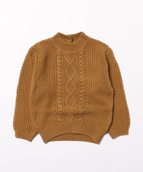 【セール】★Quincy Mae★CABLE KNIT SWEATER | WALNUT（その他ベビー用品）｜Quincy Mae（クインシーメイ）
