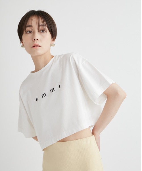emmi（エミ）の「PlaX emmiロゴクロップドTシャツ（Tシャツ/カットソー・レディース・ブラック/ホワイト/ミント・FREE）」の15枚目の写真