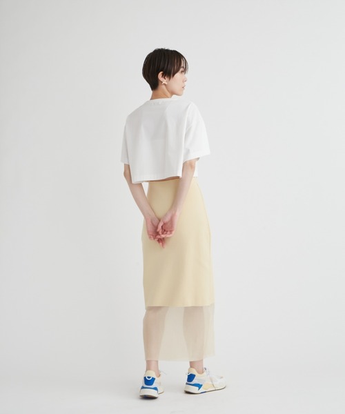 emmi（エミ）の「PlaX emmiロゴクロップドTシャツ（Tシャツ/カットソー・レディース・ブラック/ホワイト/ミント・FREE）」の12枚目の写真