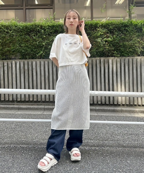 emmi（エミ）の「PlaX emmiロゴクロップドTシャツ（Tシャツ/カットソー・レディース・ブラック/ホワイト/ミント・FREE）」の20枚目の写真